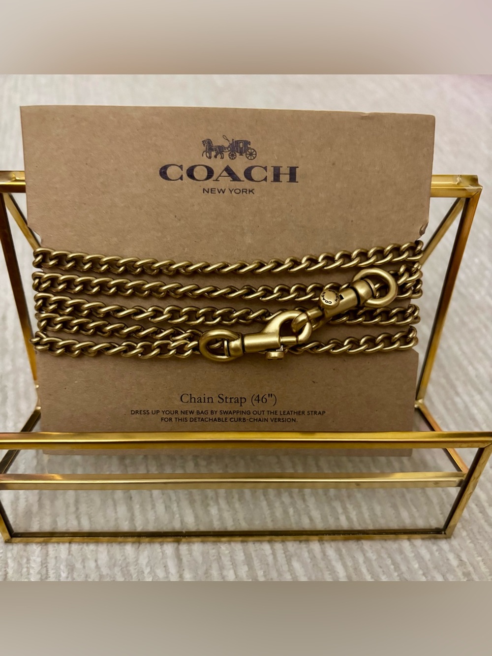 SOLD-NWT Coach Old Brass Chain Strap 46” Crossbody Replacement Strap Detachable